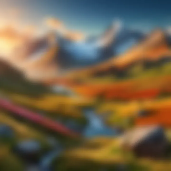 A vibrant landscape captured in high definition showcasing intricate details.