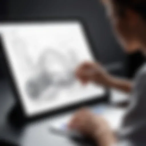 An artist creating a digital masterpiece on an iPad.