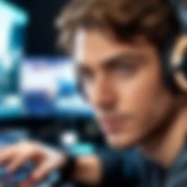 A close-up of a player immersed in a gaming experience