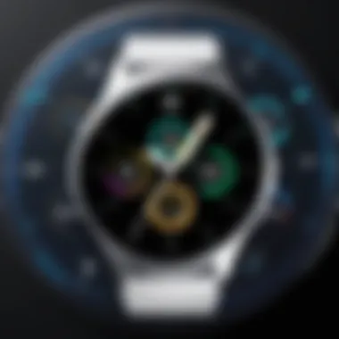 User interface of the Samsung Galaxy Watch showcasing app features