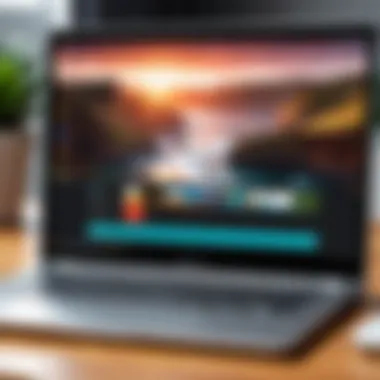 Video Editing Software on Chromebook A sleek Chromebook displaying a video editing software interface