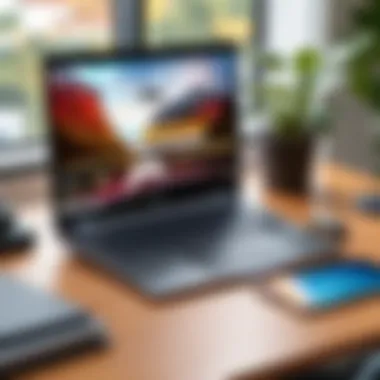 Optimal Setup for Editing on Chromebook A serene workspace with a Chromebook and editing tools, highlighting an optimal editing setup