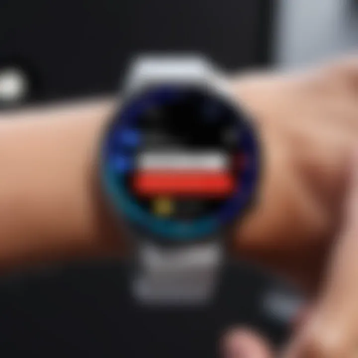 User activating voice command on Galaxy Watch 4