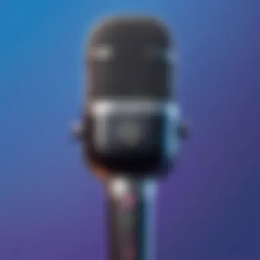 Interface of the Fortnite microphone app showcasing features