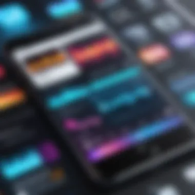 Popular Offline Music Apps Illustration of popular offline music apps on a smartphone