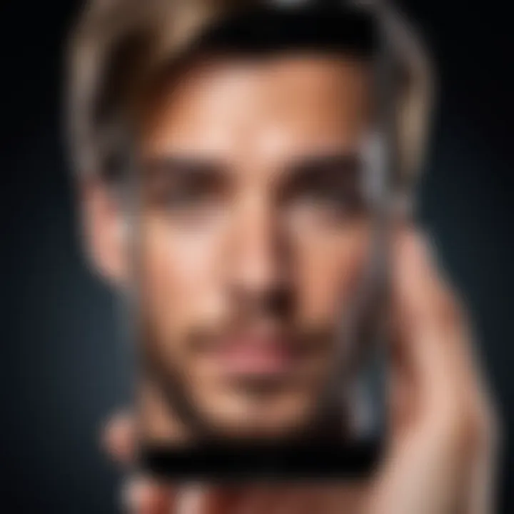 A smartphone with a photo being edited with a new face