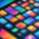 Colorful folder icons on iPhone display