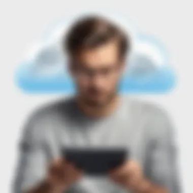Pondering Over Your iCloud Account A person pondering over a digital device