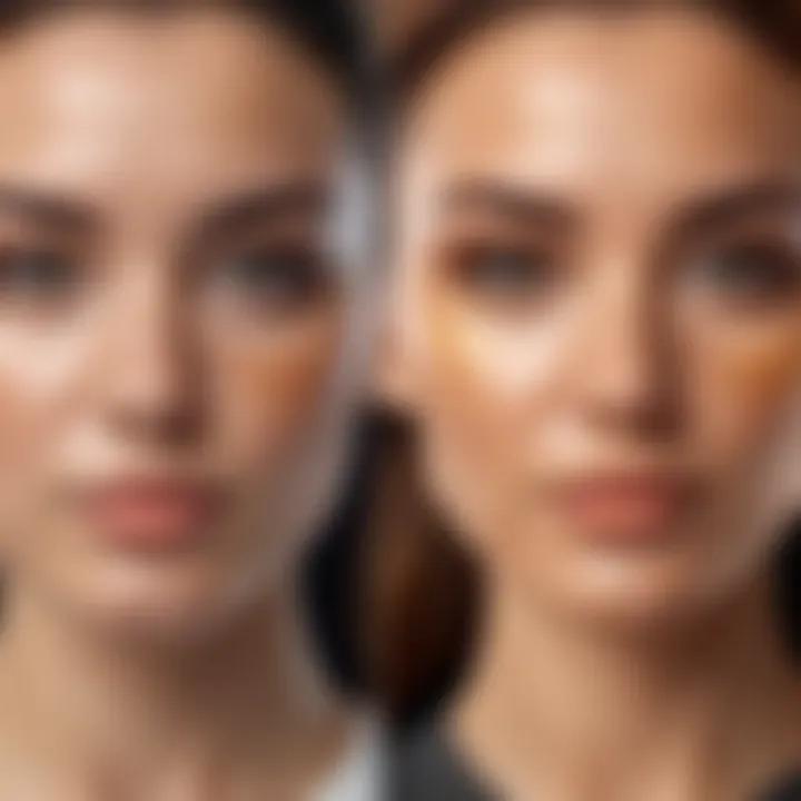 Comparison of images with and without face filters applied