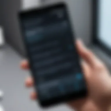 Demonstrating Screen Recording on Android User demonstrating screen recording on Android device