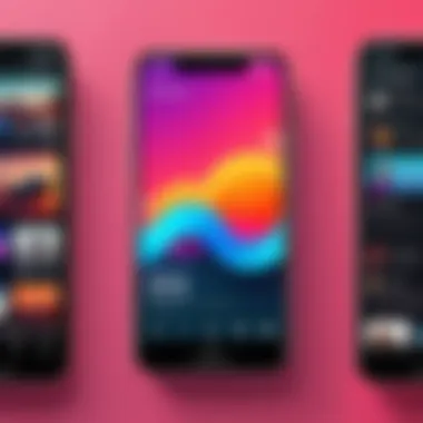 A smartphone showcasing saved Instagram stories with music