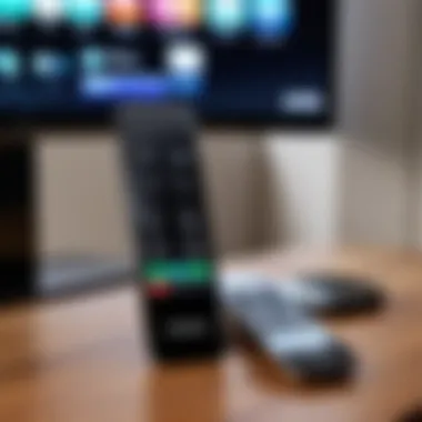 Samsung phone displaying Apple TV remote interface