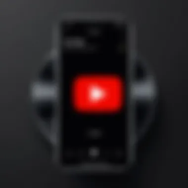 A smartphone displaying YouTube with the screen off, emphasizing audio playback.