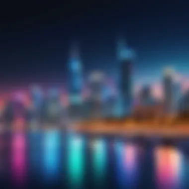 Vibrant city skyline at night as a live wallpaper