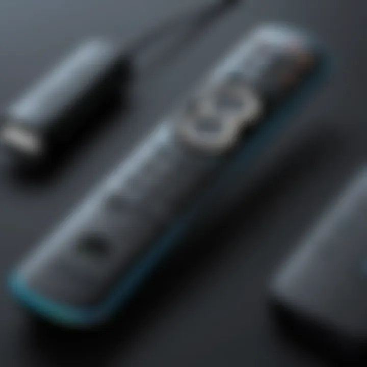 Illustration of Firestick remote with highlighted features