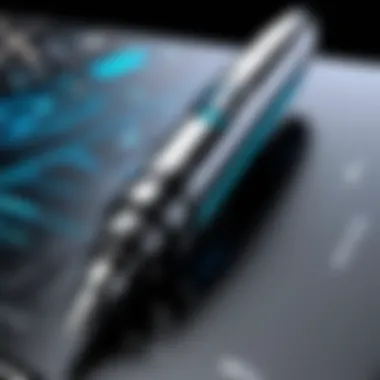 Technology Behind the Mixoo Pen Close-up of the Mixoo Pen's advanced technology features