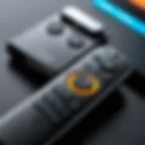 Close-up of a Firestick remote highlighting its features