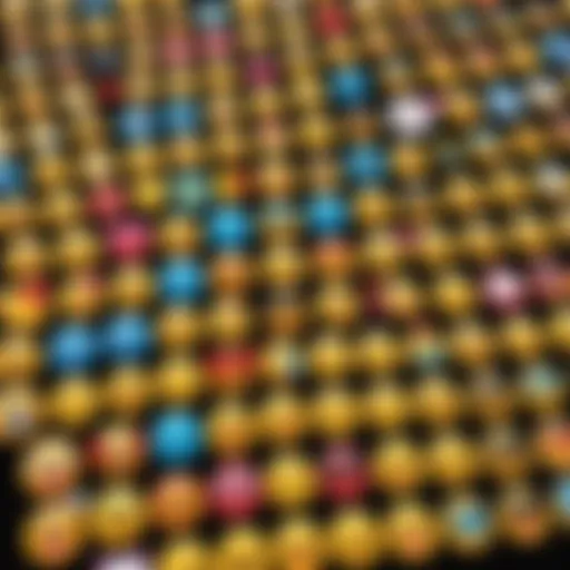 Colorful assortment of cute emojis displayed on a digital screen