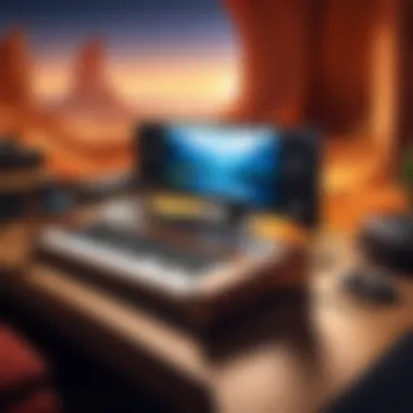 Crafting Musical Landscapes: The Composer's Vision A composer orchestrating music for a video game with operatic influences