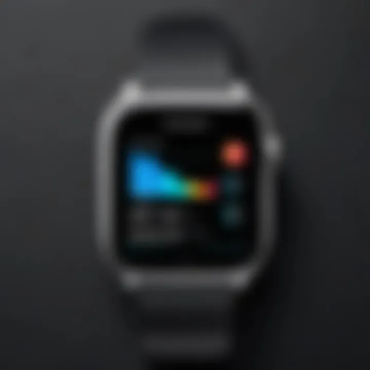 Smartwatch displaying fitness tracking features