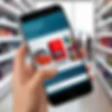 Mobile shopping experience on a smartphone