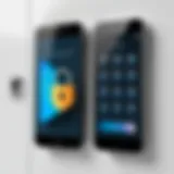 Visual representation of a smartphone secured with a privacy app locker.