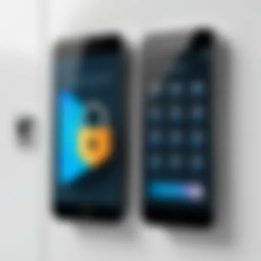 Visual representation of a smartphone secured with a privacy app locker.