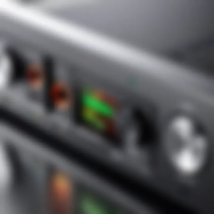 Close-up of audio interface connected to a PC