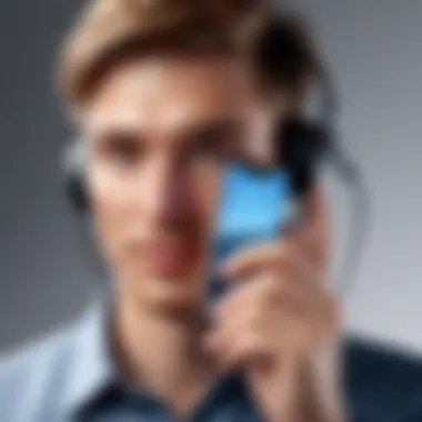 Illustration of a person using an iPhone to record a conversation