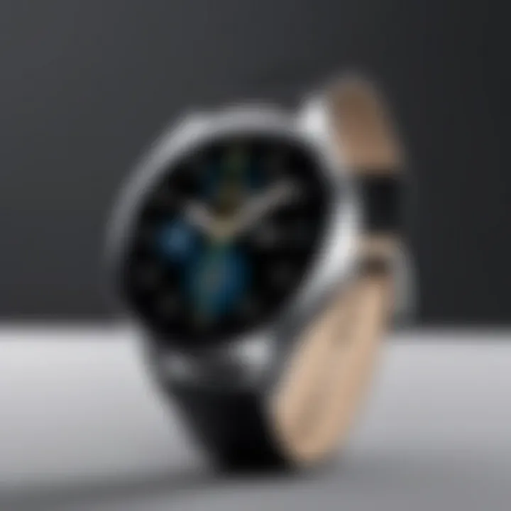 A sleek rendering of the Samsung Watch showcasing its unique design features.