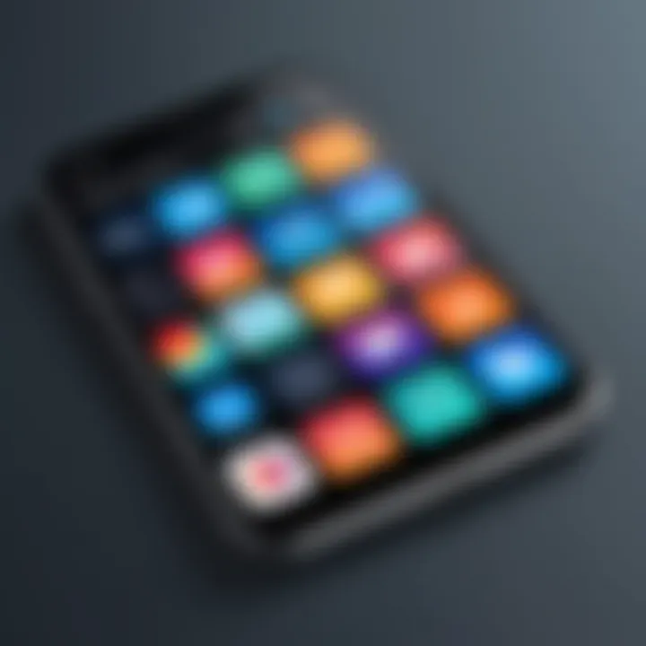 A sleek smartphone displaying a well-organized app grid