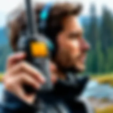 Walkie talkies in diverse outdoor and professional settings