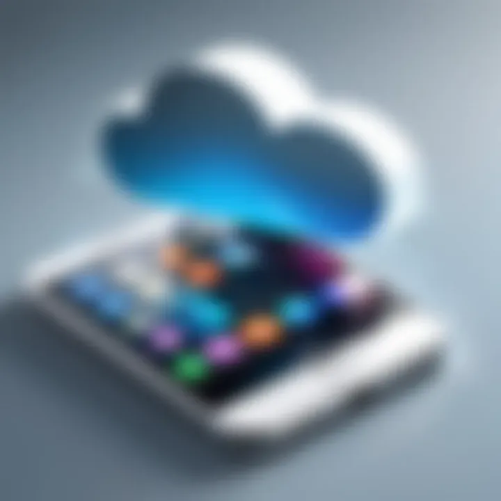 Illustration of cloud storage options on iPhone