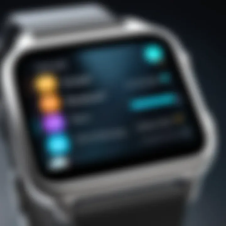 Close-up of a smartwatch with notifications