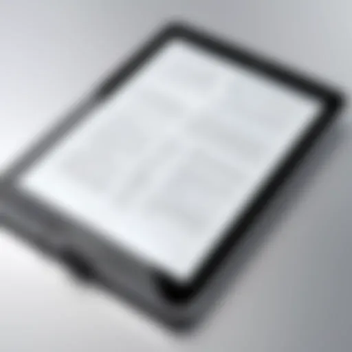 A sleek e-reader displaying a digital book with annotations