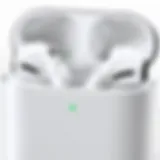 Close-up of AirPods with serial number highlighted