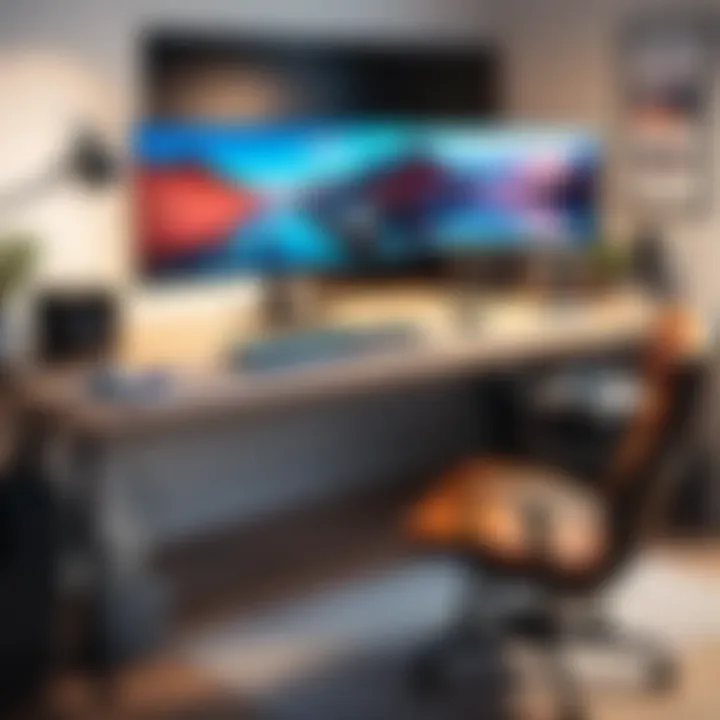 A creative workspace showcasing video editing tools and features.