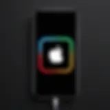 Visualization of iPhone displaying Apple logo