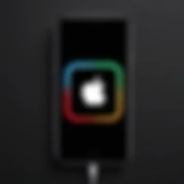 Visualization of iPhone displaying Apple logo