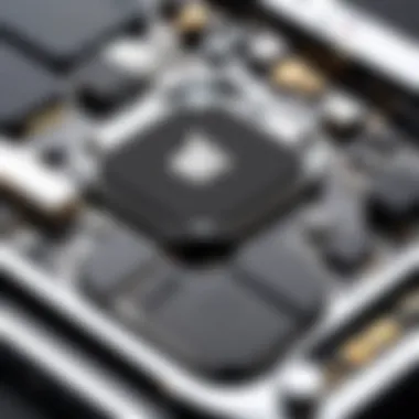 Close-up of iPhone hardware components