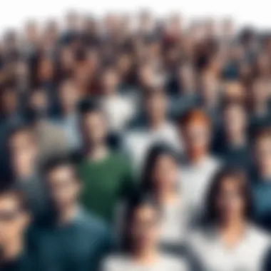 Diverse Users Engaging in Anonymous Chat A group of diverse individuals using phones for anonymous chatting