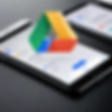 Illustration of Google Drive features for scanning