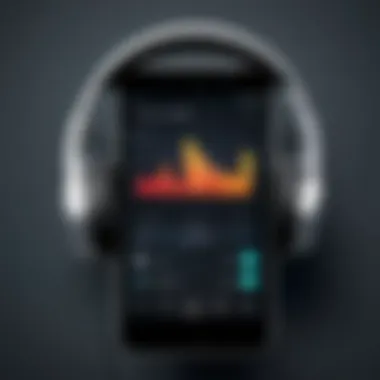 Listening to Music for Ringtone Selection Headphones with a smartphone playing a favorite song
