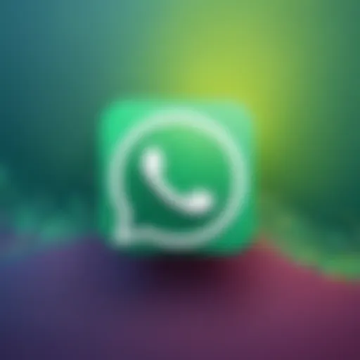 WhatsApp logo against a vibrant background